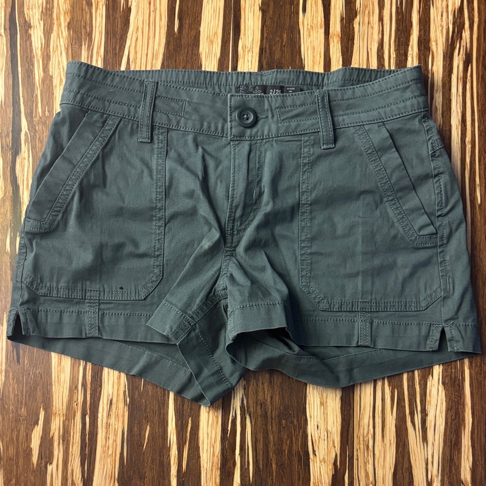 Prana army green hikers shorts